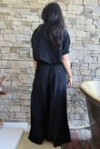 Basso Button Drape Cap Sleeve Shirt Black